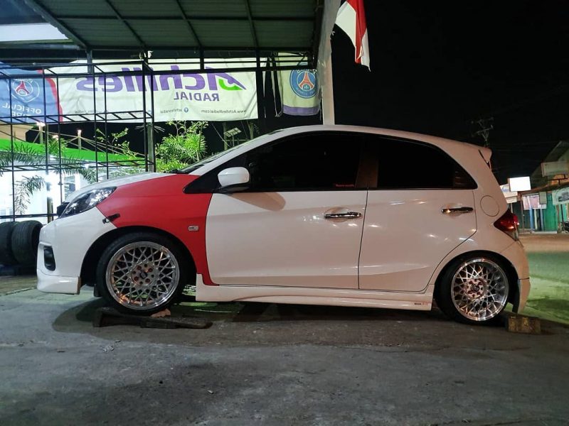 Honda Brio On Kobe Silver Machine Face 16x7.0/8.5 8x100/114.3 By JF Luxury