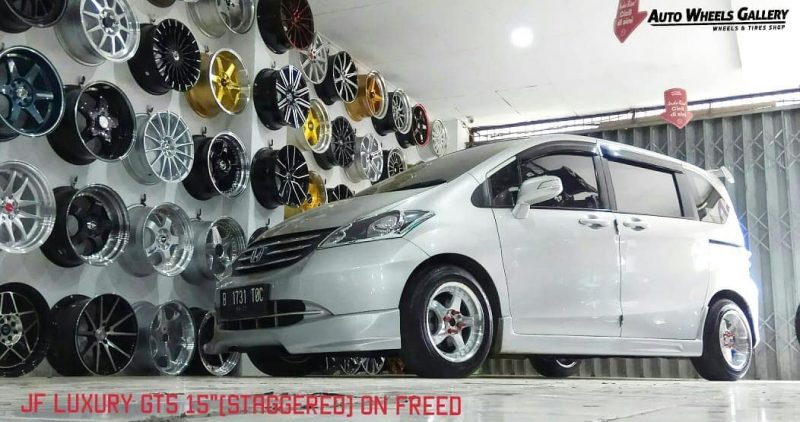 Honda Freed On GT5 Silver Machine Face/Lip+Chrome Rivets 15x7.0/8.5 8x100/114.3 +38 +30 By JF Luxury Wheels