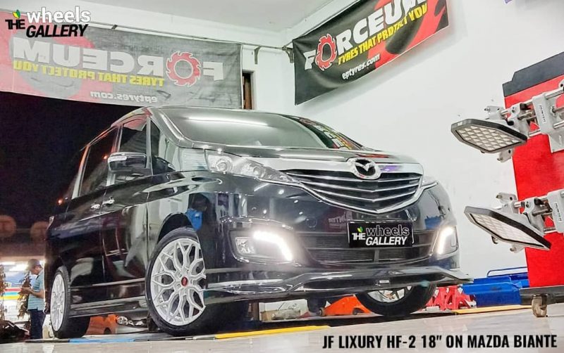 Mazda Biante On HF-2 Silver machine Face 18x8.0/8.0 5x114.3 +45 +35